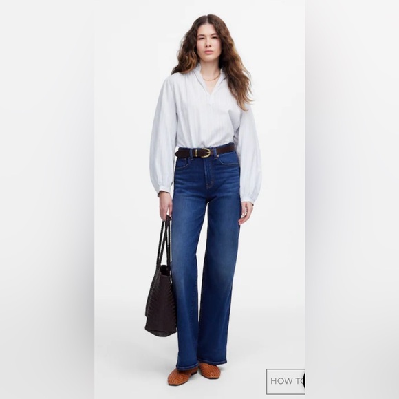 Madewell The Perfect Vintage Wide Leg Blue Jean Size 28 NWT
